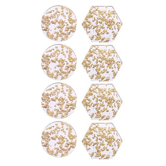 4 Stück Untersetzer Acryl Transparent Faux Kristall Textur Hitzebeständige Untersetzer Schützen Schreibtisch vor Verbrennungen Kratzern Flecken Zuhause Bar Küche Platzset