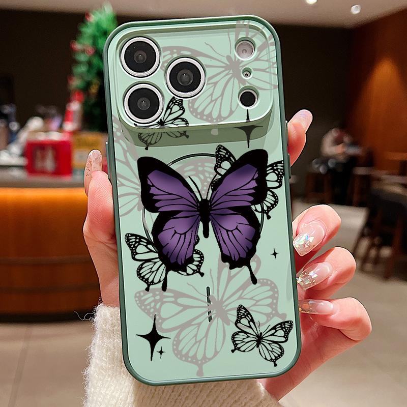 Luxury Colorful Butterfly Pattern Case For iPhone 17 Pro Max Magnetic For Magsafe Hybrid Slim Matte Cover For iPhone 16 15 14 13 Pro Max