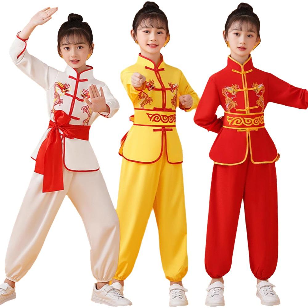 With Belt Wushu Costume Chinese Traditional Tai Chi Uniform Traditional Outfits  Kids Boys Girls
