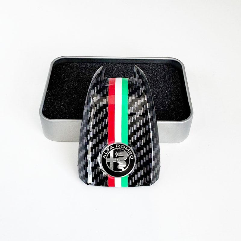 VDNQM1 Car Key Cover Replacement Key Case for Alfa Romeo Giulia Stelvio Tonale Carbon Fiber Style