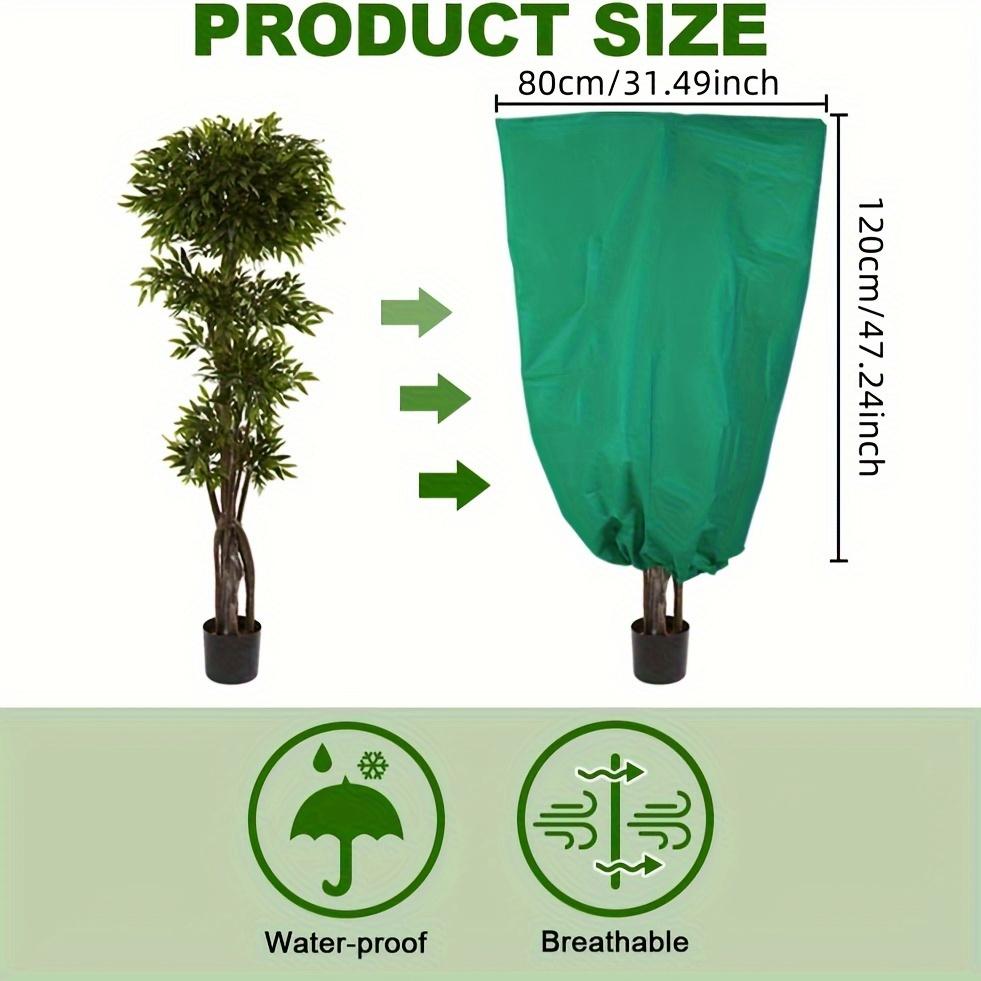 Large Plant Frost Protection Bags - Green PP Anti-Freeze Tree & Shrub Covers with Zipper and Drawstring for Outdoor Winter Weather Conditions