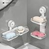 Waterproof Soap Storage Box Powerful Vacuum Suction Cup Soap Dish With Drain Holes Rust Proof Soap Holder For Bathroom And Toile