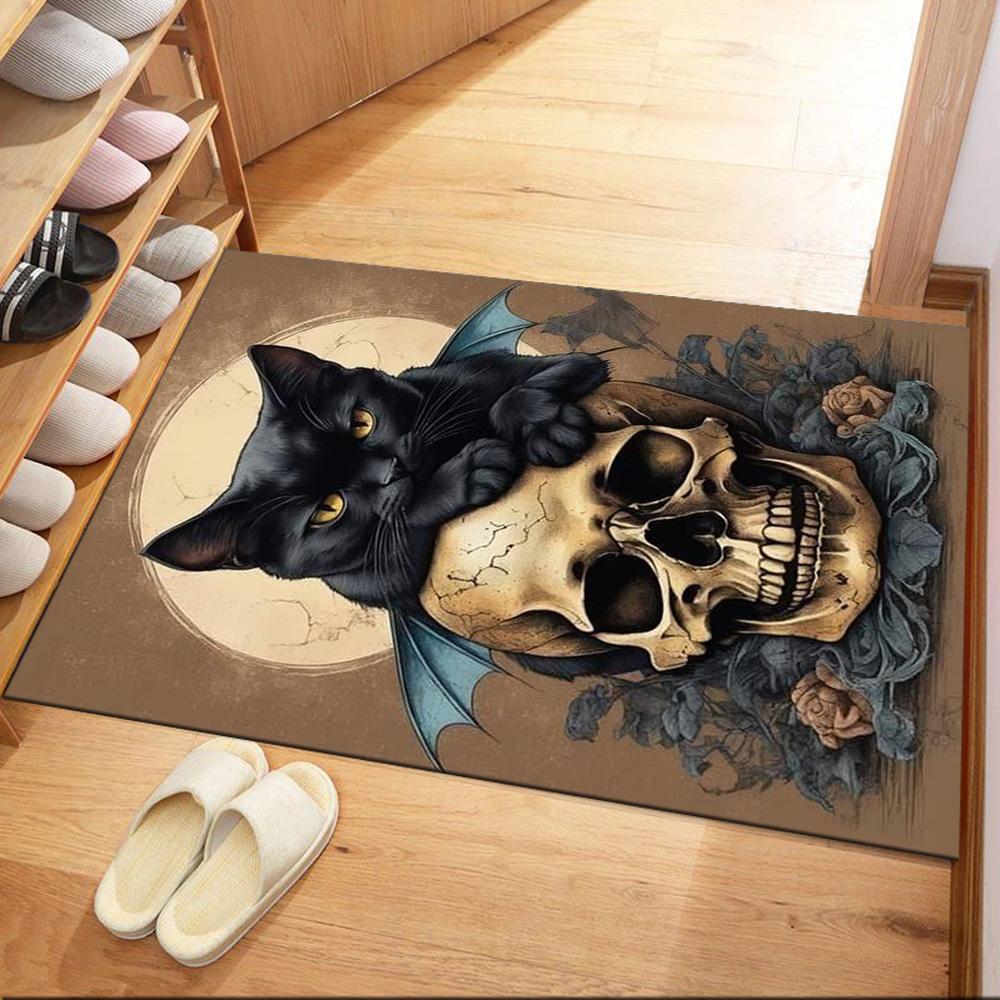 

Black Cat In Stained Glass Floor Mats for Living Room, Bedroom and Room Decoration Are Suitable for Gifts. 40cmx60cm