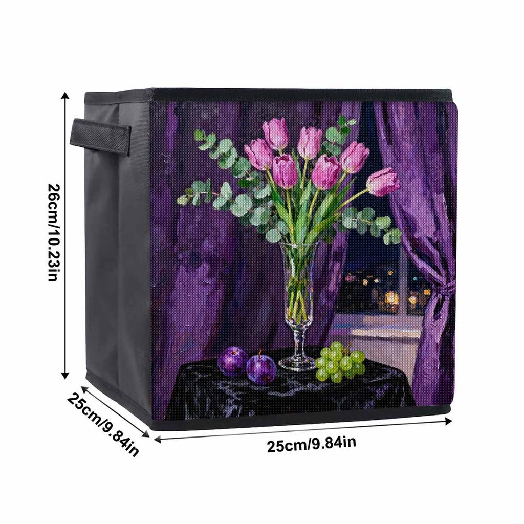 5D Diamantmalerei Aufbewahrungskorb Blume Vollrunde Bohrmaschine Mosaik Diamantstickerei Glaube im Herzen Kreuzstichsets Heimdekor Heimdekor