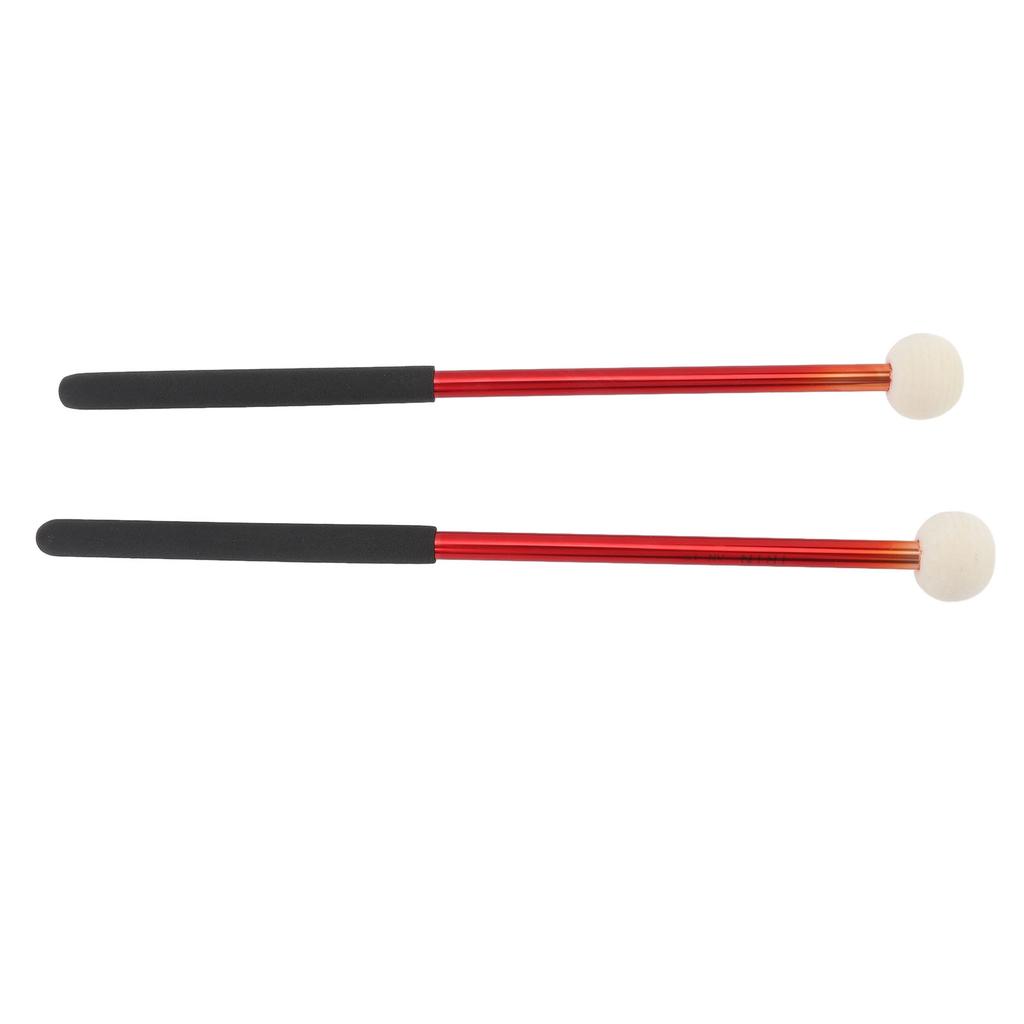 2 Pcs Timpani Mallet Soft Wool Felt Head Anti Slip Rubber Handle Alloy Percussion Stick