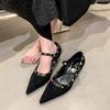 Fashion Korean Shoes Clogs Platform Pointed Toe Shallow Mouth Increas Height Rivets Studs Female Footwear 2025 Creepers New Summer