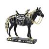 Retro Horse Statue Desktop Artistic Horse Figurine with Base Golden Painted Resin Horse Sculpture
