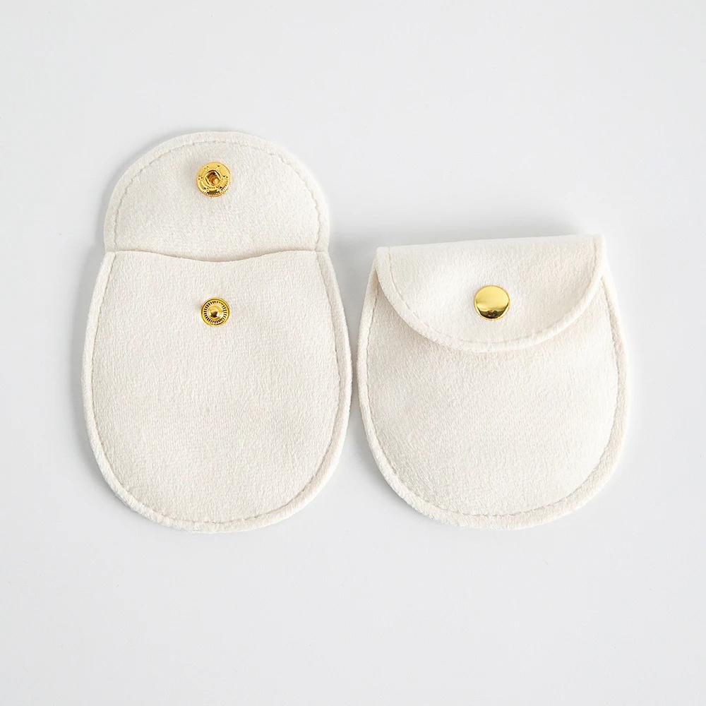 

Портативный браслет ожерелье сумка свадебный подарок на вечеринку ударопрочный нажимная кнопка бархатный дизайн шкатулка для украшений серьги кольца сумка 8.5x8cm бежевый