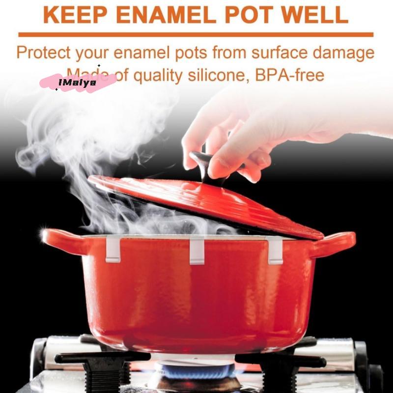 4Pcs Cookware Lid Protector Clips Pan Storage Stacking Clips Kitchen Oven Accessory for Display And Protection