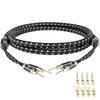 JIB Hi-Fi Lautsprecherkabel für Verstärker, Subwoofer und mehr [Reinkupfer Bananenstecker/Gabelstecker] / Länge: 2m / AD: 12,8 mm x 2