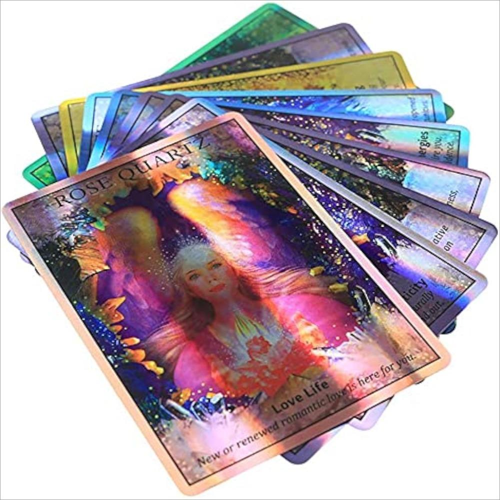 Crystal Angels Oracle Laser Cards 44 Pcs Cards 9.3*6.7cm