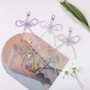 Double Layer Bowknot Keychain Pendant Pearls Beaded Butterfly Knot Key Chain Fashionable Bow Ornament for Phones and Bag