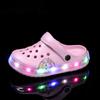 Kids LED Light-Up Sandals Girls Boys Waterproof Beach Pool Shoes Breathable Anti-Slip Cartoon Design