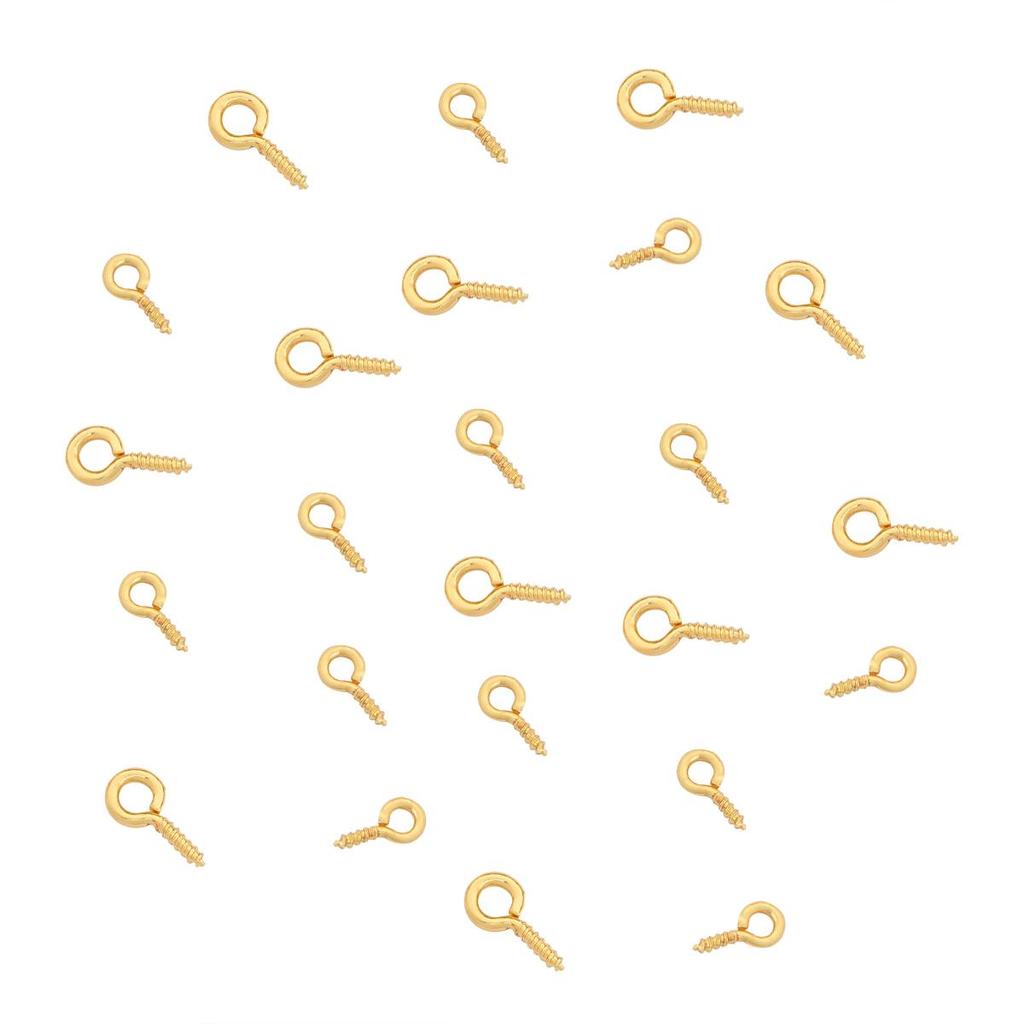 25 ks měděné malé očka šroubovací háčky Spony očka špendlík pro přívěsek Stříbrné očka háčky Vhodné pro vrtané korálky Výroba šperků pro vlastní potřebu