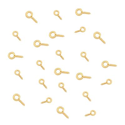 25Pcs Copper Small Eye Screw Hooks Clasps Eye Pin For Pendant Silver Eyelet Hooks Fit Drilled Beads DIY Jewelry Making
