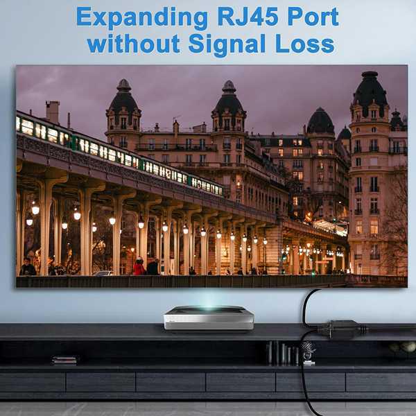 Black PVC RJ45 Network Splitter | 100 Mbps One-to-Two Sharing Device