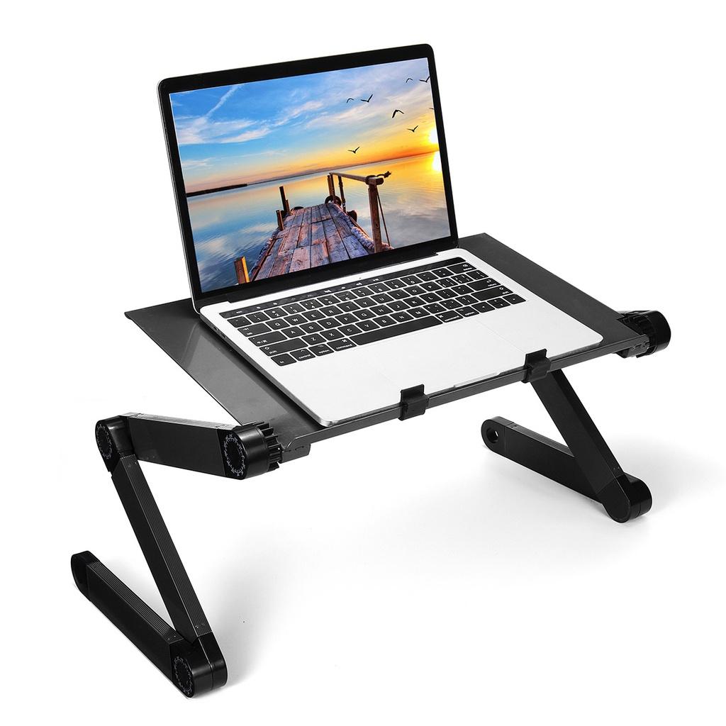 Folding Table Laptop Desk USB Portable Aluminum Alloy Adjustable Notebook Stand for Bed Sofa Laptop Table Home Office Computer Desk