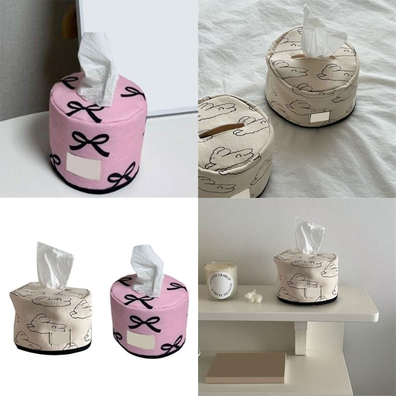 Modern Round Cotton Tissue Dispenser For Home Office Decoration Space Saving Design Quick Drying Ideal Gift Choice