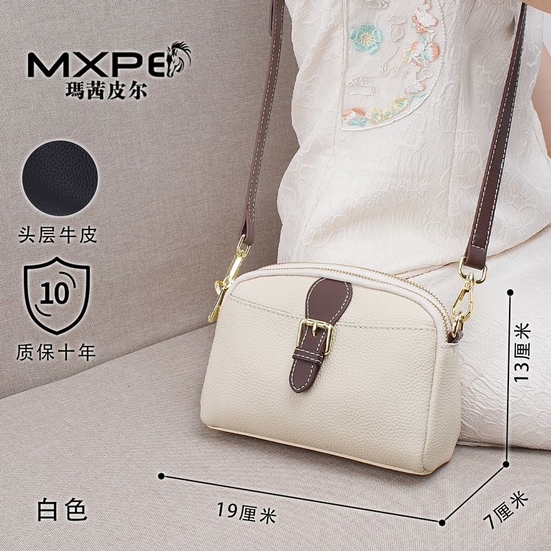 

Messenger Bag Women Genuine Leather Women s Bag 2025 New Fashion Small Shoulder Bag Soft Leather High-Grade Small Bag Shoulder Mother Bag White