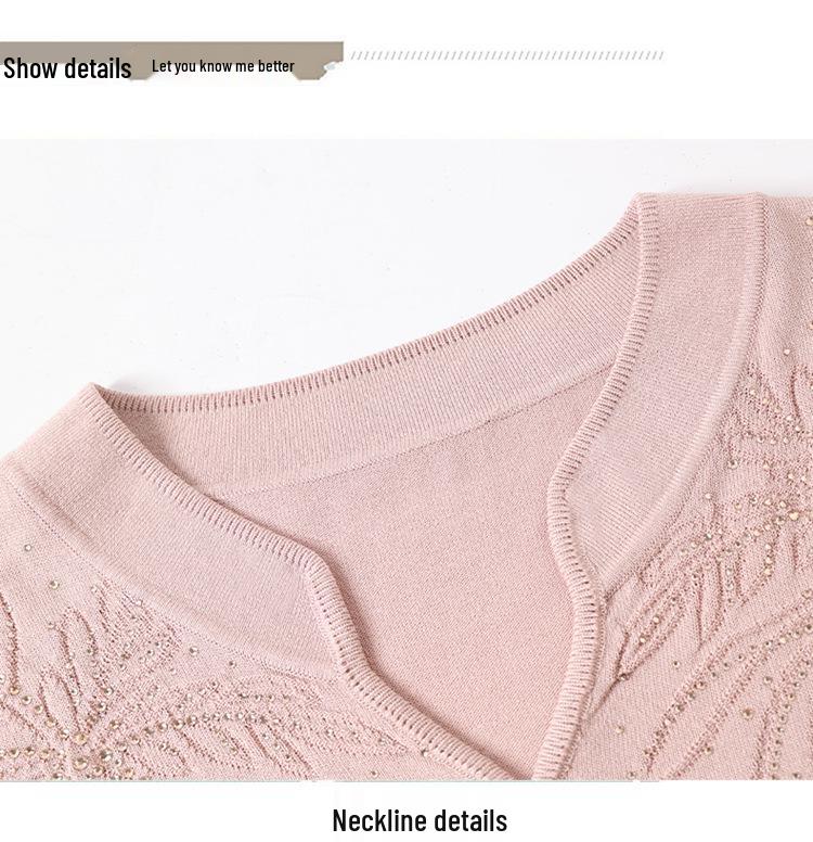 Mom's 2026 Summer Qipao Collar Ice Silk T-shirt for Women