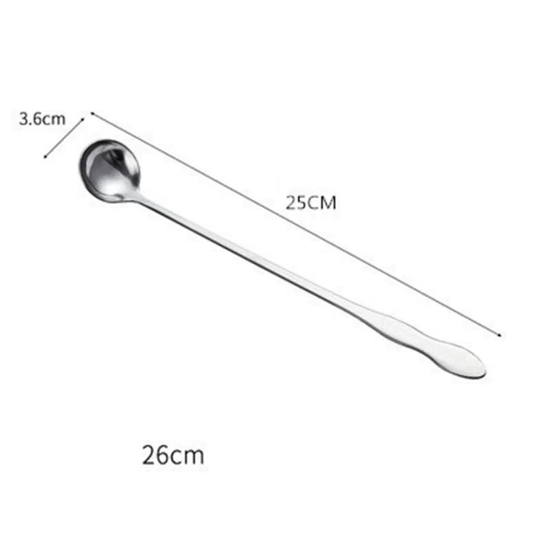 304 Stainless Steel Long Handle Mixing Spoon Small Seasoning Soup Coffee Seasoning Creative Ice Dessert Honey Spoon Hout
