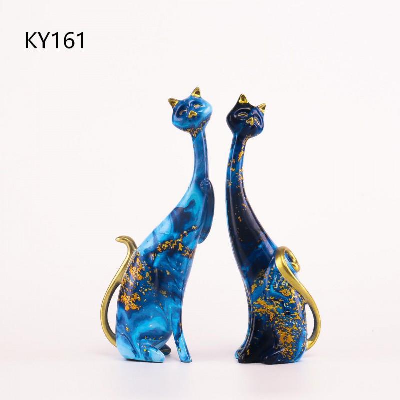 Resin Cat Figurine Desktop Decor Modern Abstract Art Sculpture Bedroom Living Room Entryway Home