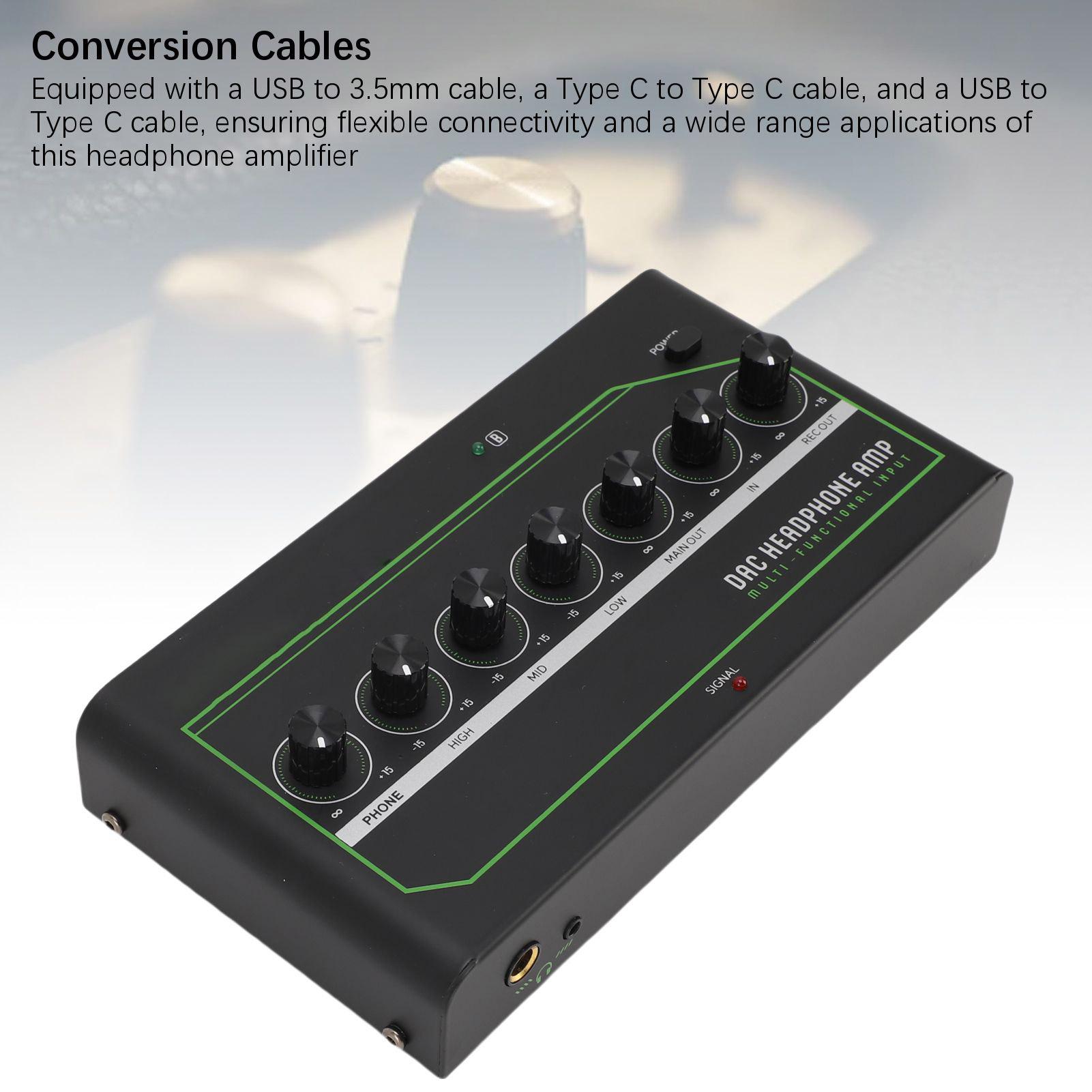 

Усилитель для наушников Цифро-аналоговый преобразователь 3-полосный эквалайзер Type-C 3,5 мм Стерео Оптический Коаксиальный BT Левый