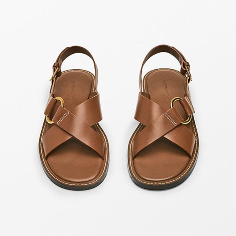 Fashion Women's Shoes 2024 Summer New Cross Strap Flat Slippers Black Roman Sandals for Women