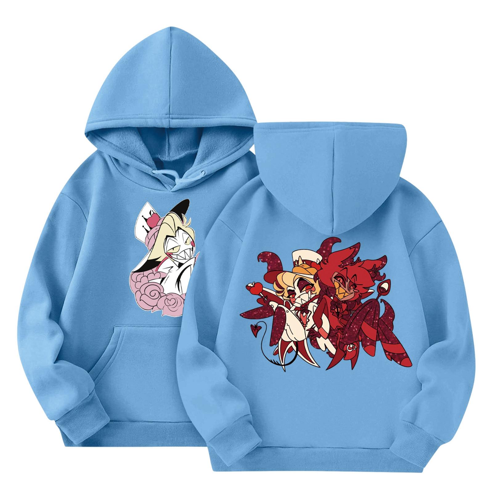 

Детская мода Легкий пуловер с длинным рукавом с карманами Толстовка с принтом 110 синий