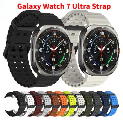 Soft Loop silikonarmband för Samsung Galaxy Watch 7 Ultra 47mm Sports Herrrem för klocka ULTRA7 47mm NO Gaps Böjt ändband