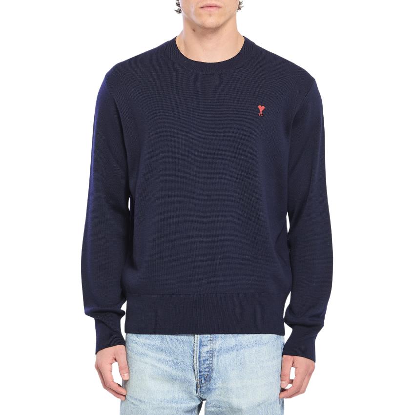 Ami Paris Logo Embroidered Crewneck Jumper HKS826001414