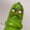 Funny Pickle Sculpture, Quirky Cucumber Statue, Cute Resin Pickle Emotional Support Ornament for Home, Living Room, Bedroom, Office Desk Decor