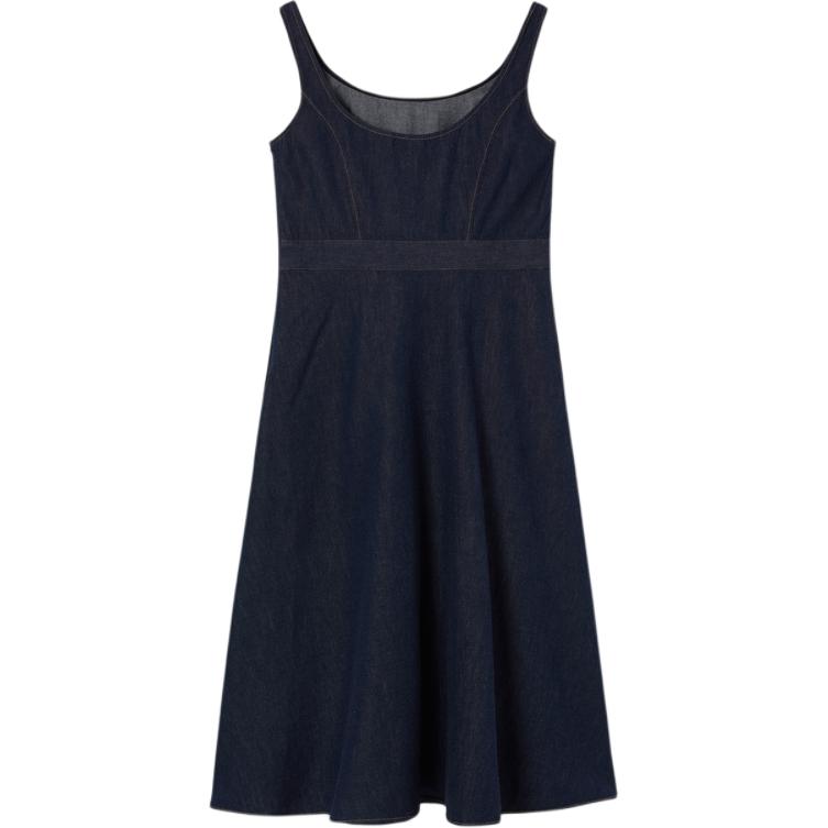 Levis Casual Comfortable Solid Color Round Neck Denim Sleeveless Dress Women dresses 003I4-0000