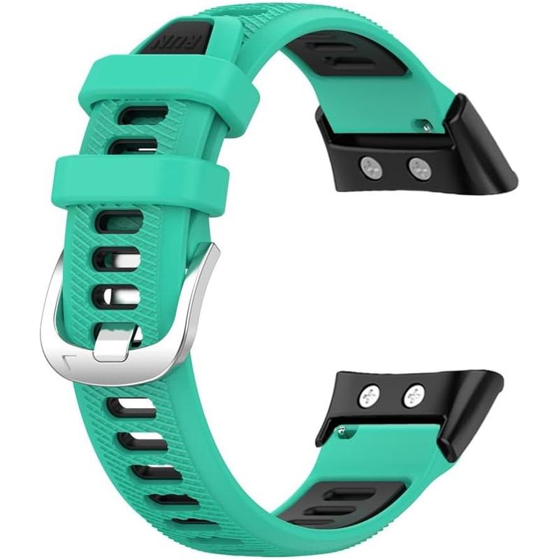 Silicone Strap for Garmin Swim 2 Watch Band for Garmin Forerunner 45 45s Replace Band Bracelet Two Tone Belt, Metal Connectors