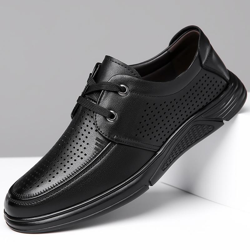 Fashion Hollow Spring Summer Business Formal Dress Shoes for Men British Black Casual Leather Shoes Male Fashion New Designer Shoe Man
