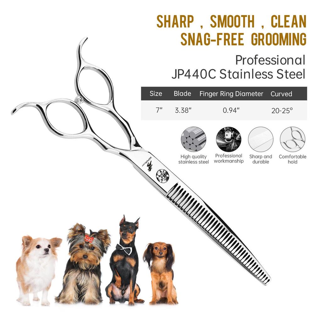 7.5-inch Curved Magic Tooth Pet Grooming Thinning Shears
