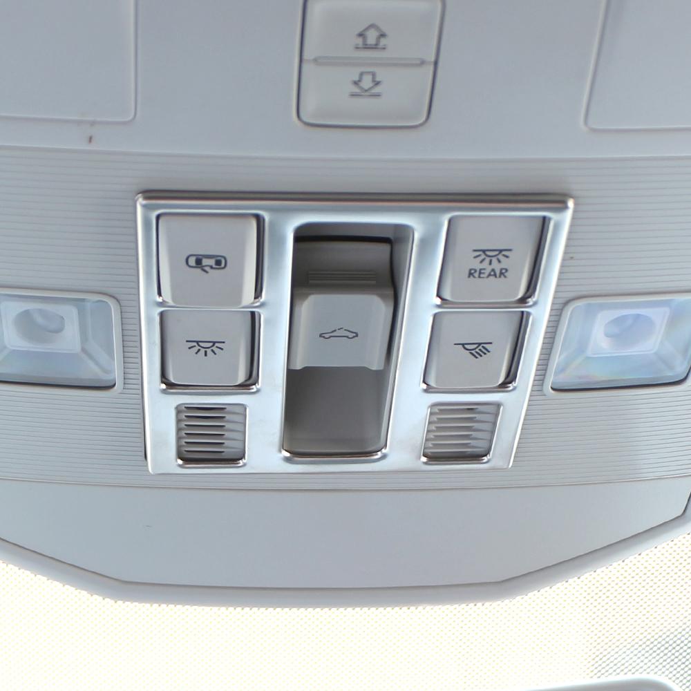 Car Front Reading Light Trim for Volkswagen VW T-roc Troc 2018 - 2025 Roof Lamp Frame Cover Sticker Stainless Steel Accessories