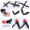 50-5m 1/4" Garden Drip Micro Irrigation 8-hole Adjustable Drippers with Stake 4/7mm Adapter PVC Tubing Automatic Watering System
