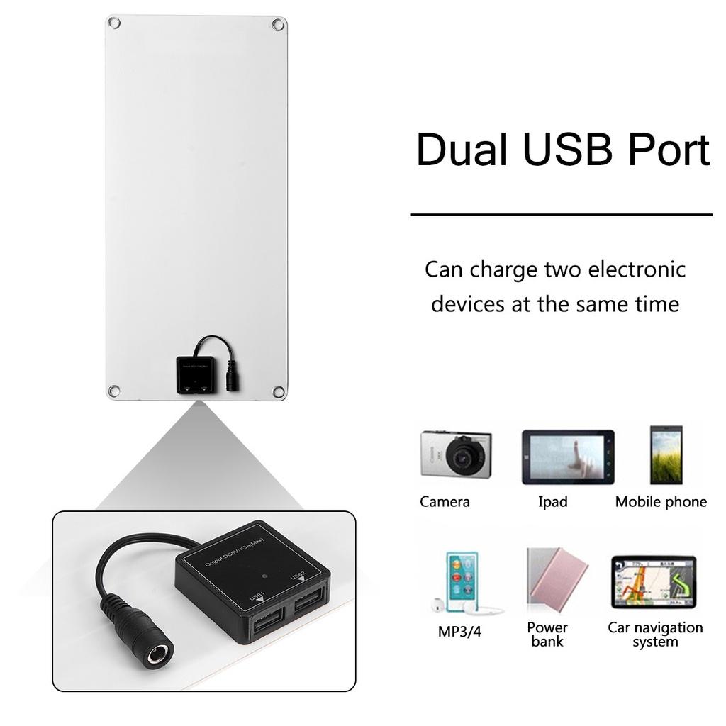 100W 60A/100A Solar Panel Battery Charger Controller Dual USB Solar Plate Solar Cell Controller for Caravan Boat Solar Panel Kit