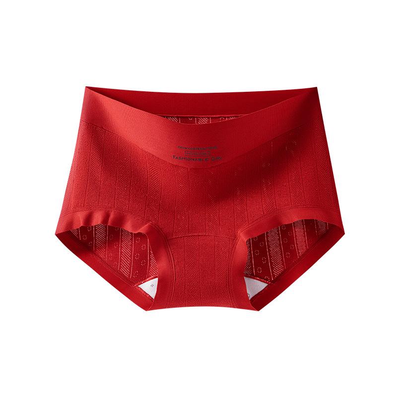 

Lady Spring Cotton 10A Antibacterial Soft Waxy No Trace Breathable Waist Triangle Briefs XL червоний