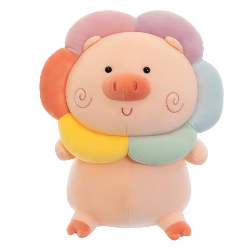 Cute Rainbow Pig Doll for Girls To Give Healing Piggy Pillow Grab Machine Doll Children's Gift Ornaments