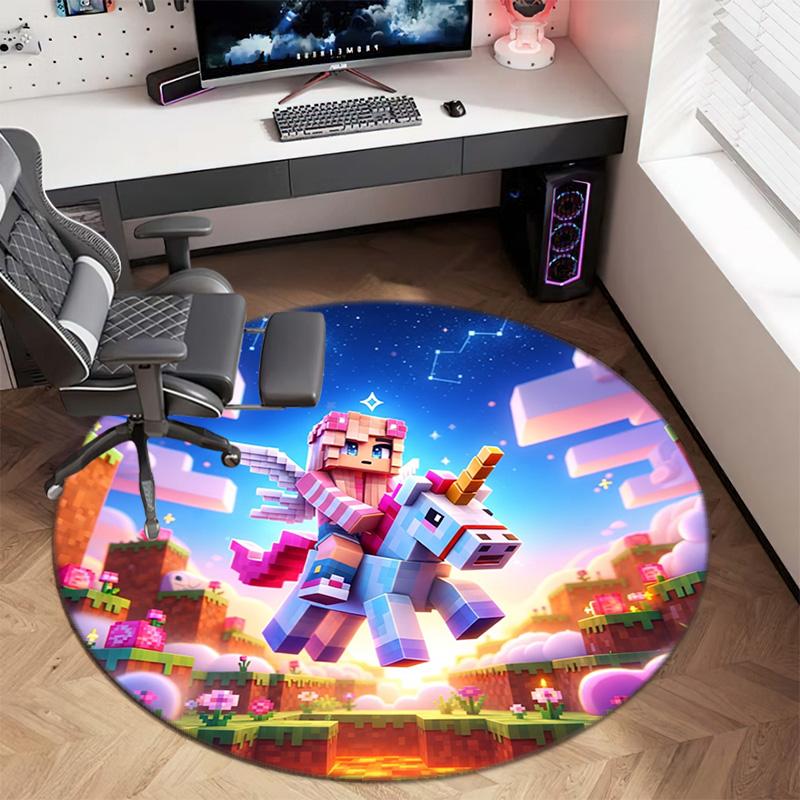 Sandbox Electronic Xbox Games Minecraft Circular Carpet Household Goods Decoration Anti Slip Home Table and Chair Mat Aisle Door Mat Carpet D12