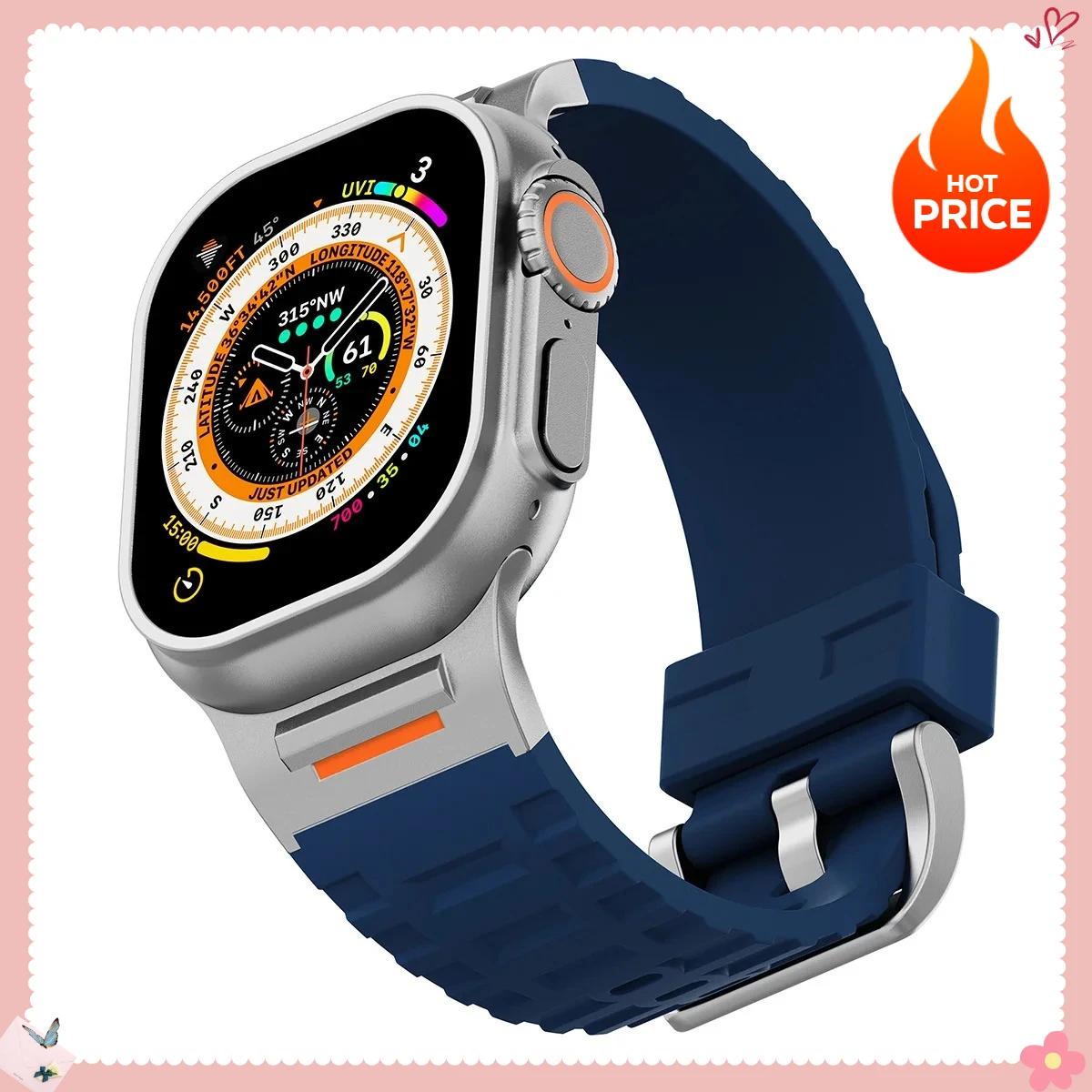 

ГОРЯЧИЙ Спортивный ремешок для Apple Watch Ultra 3/2 49 мм s11 10 9 8 7 46 мм 45 мм Мягкий силиконовый браслет для iWatch6 5 4 se 44 мм Ремешок 42mm 44mm 45mm