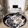 1pc Tiger Face Chair Carpet for Office, Round Non-Slip Durable Large Size Office Carpet, Suitable for Office, Beautiful Decoration