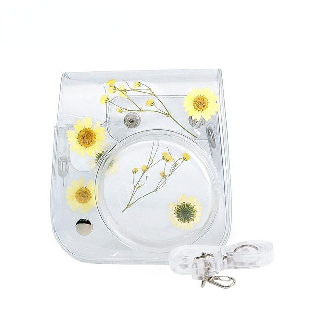 

Прозорий чохол для фотоапарата Daisy Gypsophila з ПВХ, сумка на плечовому ремені для фотоапарата Fujifilm Instax Mini 11 9 8 жовтий