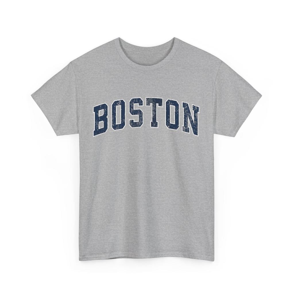 Camiseta Vintage Esportiva Design Azul Marinho Boston Massachusetts MA