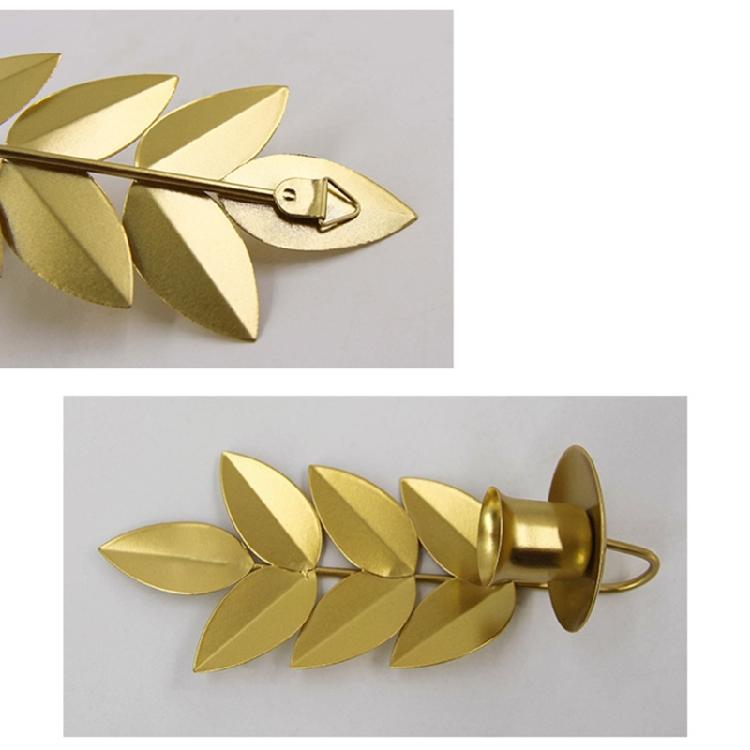 European Wheat Leaf Shape Wall Candle Sconce Holder Retro Metal Hanging Candlestick for Soft Illuminating Party Decors