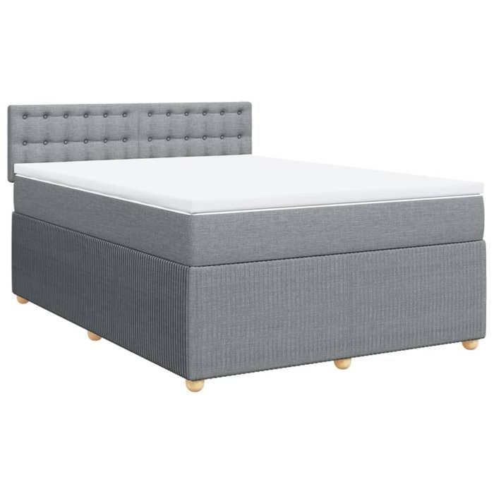 VidaXL Sommier à lattes de lit avec matelas Gris clair 160x200cm Tissu 3289821