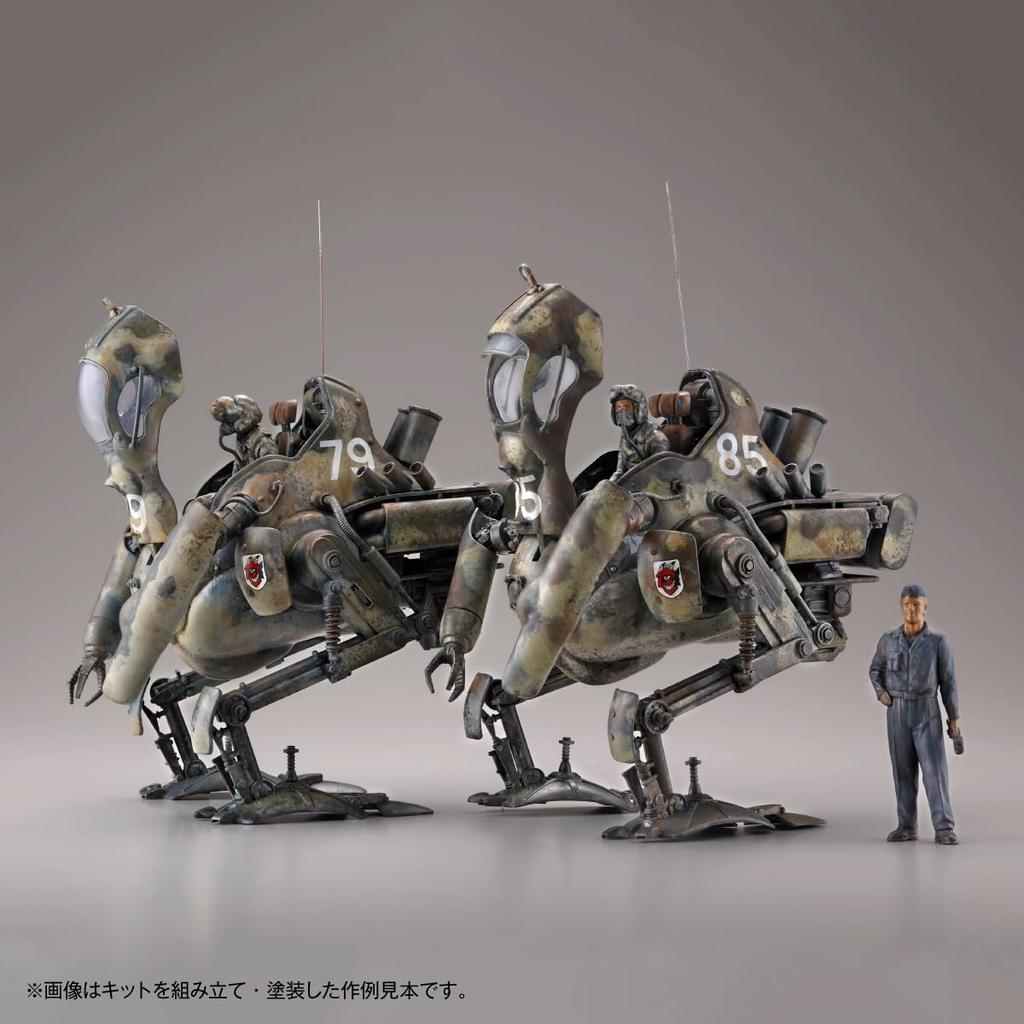 Kaiyodo ARTPLA Maschinen Krieger Kangool (Set of 2) & Maintenance Crew, 1/35 Scale Unpainted Plastic Model Kit AP045