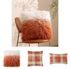 Pillowcase Only Luxurious Plush Gradient Orange Sheepskin Throw Pillow Cover Modern Minimalist